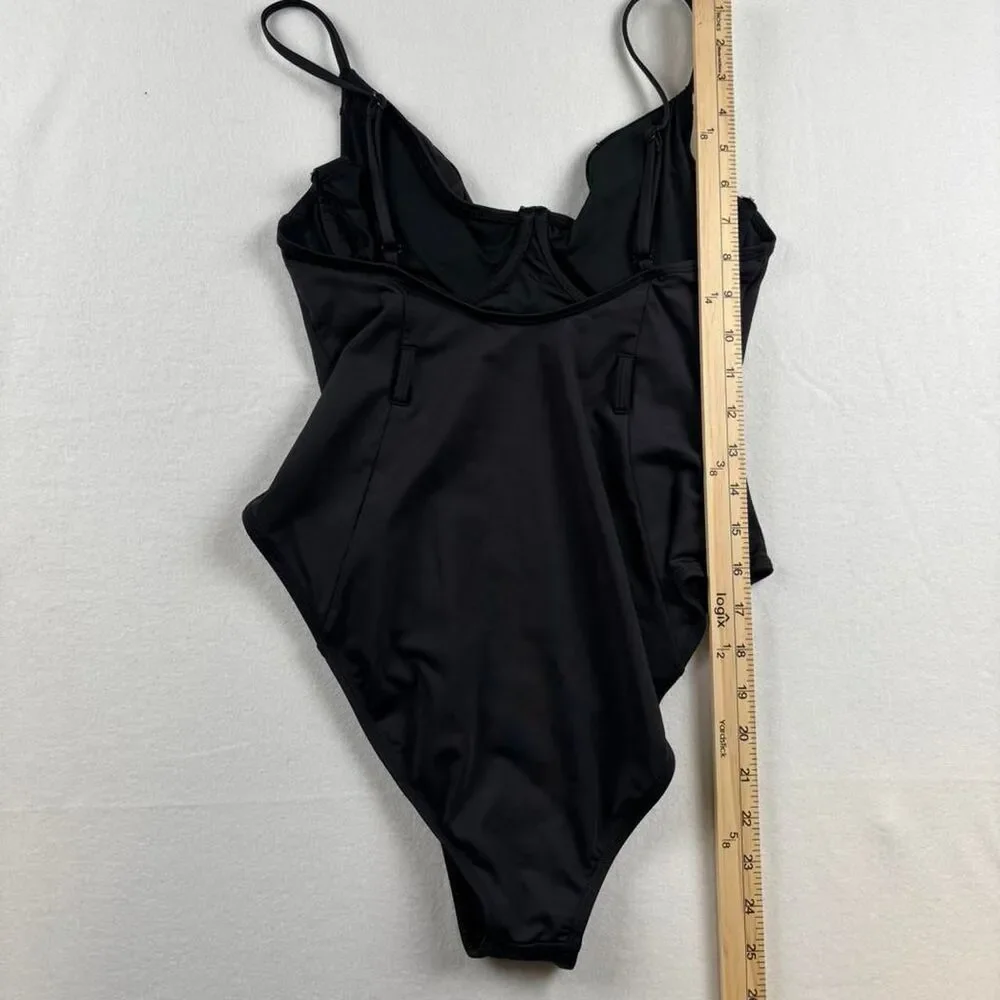 Good American Black One Piece Swimsuit Size 3 Women’s Minimal Classic Swim